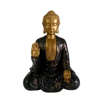 Figura Decorativa de Buda Concepts 445-7911216 25 CM Dorado - Negro