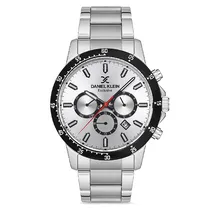 Relogio Analógico Masculino Daniel Klein DK.1.12676-1 Exclusive Gents / Pulseira de Aço Inoxidável - Prata/Preto
