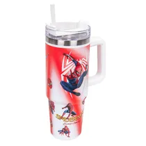 Copo Térmico Spider-Man com Canudo 800ML - Branco Y Vermelho
