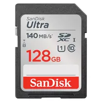Cartão SD 128GB Sandisk Ultra SDXC SDSDUNB-128G-GN6IN Uhs-I / 140MB/ s / C10 - Black/ Silver