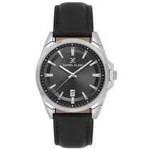 Relogio Analógico Masculino Daniel Klein DK.6.14036-2 / Pulseira de Couro - Preto/Prata