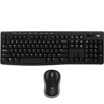 Kit Teclado Sem Fio Logitech MK270 Ingles + Mouse 1.000 Dpi - Preto