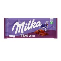 Barra Chocolate Milka Recheado Triplo Choco Cacau 90G