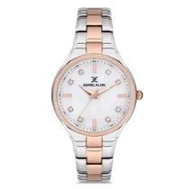 Relógio Analógico Feminino Daniel Klein DK.1.12714-2 Premium Ladies / Pulseira de Aço Inoxidável - Prata/Rose Gold
