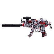 Pistola de Gel MP5 Submachin Gun 105VB com Acessórios Varios - Branco/Vermelho