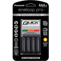 Carregador de Bateria Panasonic Quick + Pilha Eneloop Pro K-KJ55K3A4BA AAA 950MAH - 4 Unidades