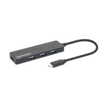 Hub Adaptador Multiporta Manhattan 164924 USB-C 3.2 / 4 Em 1 / USB-A X4 - Preto