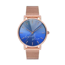 Relógio Analógico Feminino Daniel Klein Trendy DK.1.12629-5 - Rosa Ouro/Azul
