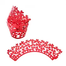 Kit Wraps para Cupcakes Trevo W08 Vermelho 25PCS