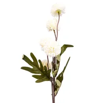Flores Artificiais Tipo Pompom - Brancas