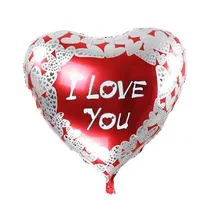 Balao para Festas Coracao I Love You YSBLR Vermelho e Prata