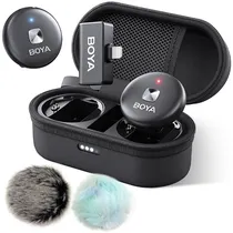 Microfone Sem Fio para Smartphone Boya Omic-D com Lightning - Preto