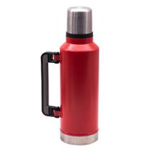 Garrafa Termica Stainless Termo Clasico para Mate 1900 ML Asa Plegable de Aco Inoxidavel - Vermelho