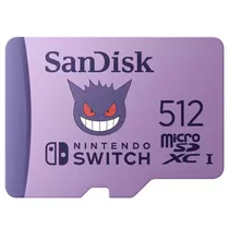 Cartão Microsd 512GB Sandisk Pokemon Gengar SDSQXAO-512G-GN6ZK 100MB/ s / Clase 10 / U3 / Uhs-I