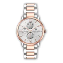 Relógio Analógico Feminino Daniel Klein Exclusive DK.1.12386-3 - Prata e Rosa Ouro