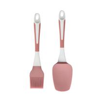 Pincel Y Espatula de Silicona Cookstyle SLL-1394 Rosa - Blanco