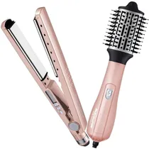 Kit Babylisspro Nano Titanium BNTRGPP44UZ Escova Secadora + Prancha Bivolt - Rose Gold