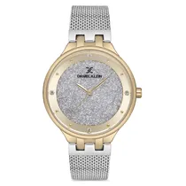 Relógio Analógico Feminino Daniel Klein DK.1.12683-6 Premium Ladies / Pulseira de Aço Inoxidável - Prata/Dourado Glitter