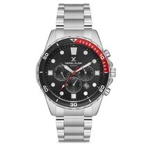 Relogio Analógico Masculino Daniel Klein DK.1.12680-2 Exclusive Gents / Pulseira de Aço Inoxidável - Prata/Preto/Vermello