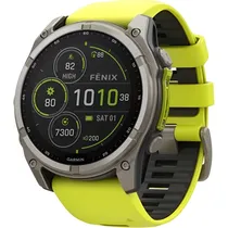 Relogio GPS Garmin Fenix 8 51MM Solar Sapphire 010-02907-20 - Titanium/Graphite Yellow