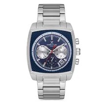 Relogio Analógico Masculino Daniel Klein DK.1.12749-2 Exclusive Gents / Pulseira de Aço Inoxidável - Prata/Azul