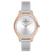 Relogio Analogico Feminino Daniel Klein DK.1.12701-3 Premium Ladies / Pulseira de Malha (35-44MM) - Prata/Dourado