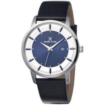 Relogio Analogico Daniel Klein Premium DK11847-6 Masculino, Couro - Preto e Azul Marinho