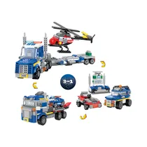 Juguete de Construcción Cogo Police Force Neotown 3098 Helicopter Transporter 3 En 1 249 Piezas
