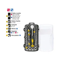 Kit de Vasos de Impacto Truper 23969 1/4" + 3/8" 39 Piezas