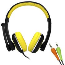 Headphone 280PC c/ Mic Preto/Amarelo Roadstar