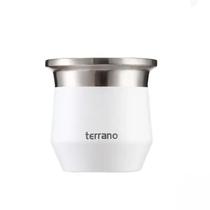 Terrano Termos Y Vasos Acero Inox Flap Tapa Goma 0188 Acero/Metal - Acero Inoxidable de Doble Capa Que Garantiza Res Blanco