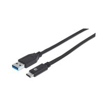 Cabo USB-A / USB-C Manhattan 353373 / 1 Metro - Preto