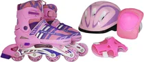 Patins Fei Bao HG25007 Kit Capacete, Joelheira e Cotoveleira - Rosa