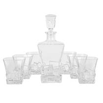 Conjunto de Decanter 750ML 28CMPARA Whisky com 6 Copos 300ML