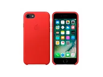 Case iPhone 7 Leather/Couro/Silicone Red