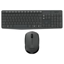 Teclado + Mouse Logitech MK235 Wireless / Espanhol - Cinza / Preto (920-007901)