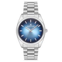 Relogio Analogico Feminino Daniel Klein DK.1.12754-4 Premium Ladies / Pulseira de Aco Inoxidavel - Prata/Azul