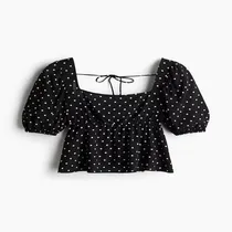 Blusa Femenino Quiz Peplum Con Estampado Negro