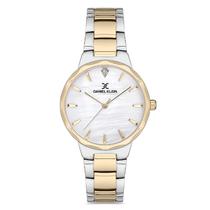 Relogio Analogico Feminino Daniel Klein DK.1.12702-5 Premium Ladies / Pulseira de Aco Inoxidavel - Prata/Dourado