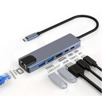 Adaptador USB-C 6X1 (RJ45/USB3.0/HDMI/USB-C)