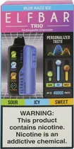 Vape Descartável Elf Bar Trio Blue Razz Ice 40000 Puffs