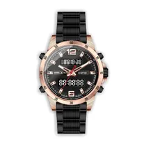 Relógio Digital Masculino Daniel Klein D:Time DK.1.12408-5 - Rosa Ouro e Preto