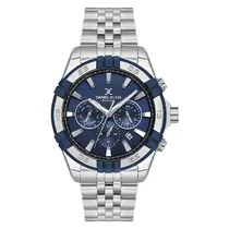 Relogio Analógico Masculino Daniel Klein DK.1.14007-2 Exclusive Gent / Pulseira de Aço Inoxidável - Prata/Azul