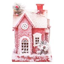 Casa Natalina de Madera com Neve 36CM X 25CM