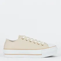 Calzado Converse Ox Lift Essential Nude Bege Platf