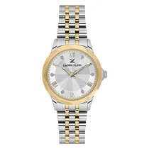 Relogio Analogico Feminino Daniel Klein DK.1.13898-4 Premium Ladies / Pulseira de Aço Inoxidável - Prata/Dourado