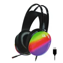 Fone USB Sate c/Mic AE-303 RGB Preto