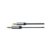 Cabo Auxiliar de Audio Estéreo FTX CT-AV311-P11GN-SG1.8, 1.8M, 3.5MM, Preto, Carcaça de Alumínio, Nylon Trançado
