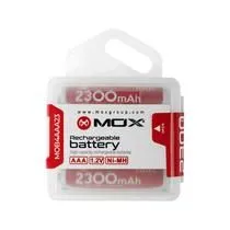 Pilha Recargável Mox MO-B4AAA23 2300MA com 4 Unidades