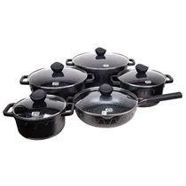 Jogo de Panelas Ucc Life 10 Pçs. Granito Preto.